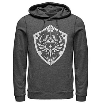 Men's Nintendo Zelda Link's Hylian Shield Distressed Logo Pullover Hoodie