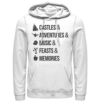 Disney's Iconic Princess Men's White Font Pullover Hoodie