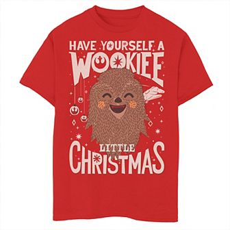Boys 8-20 Star Wars Wookiee Little Christmas Sketched Graphic Tee
