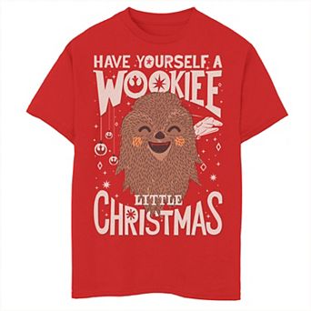 Boys 8-20 Star Wars Wookiee Little Christmas Sketched Graphic Tee