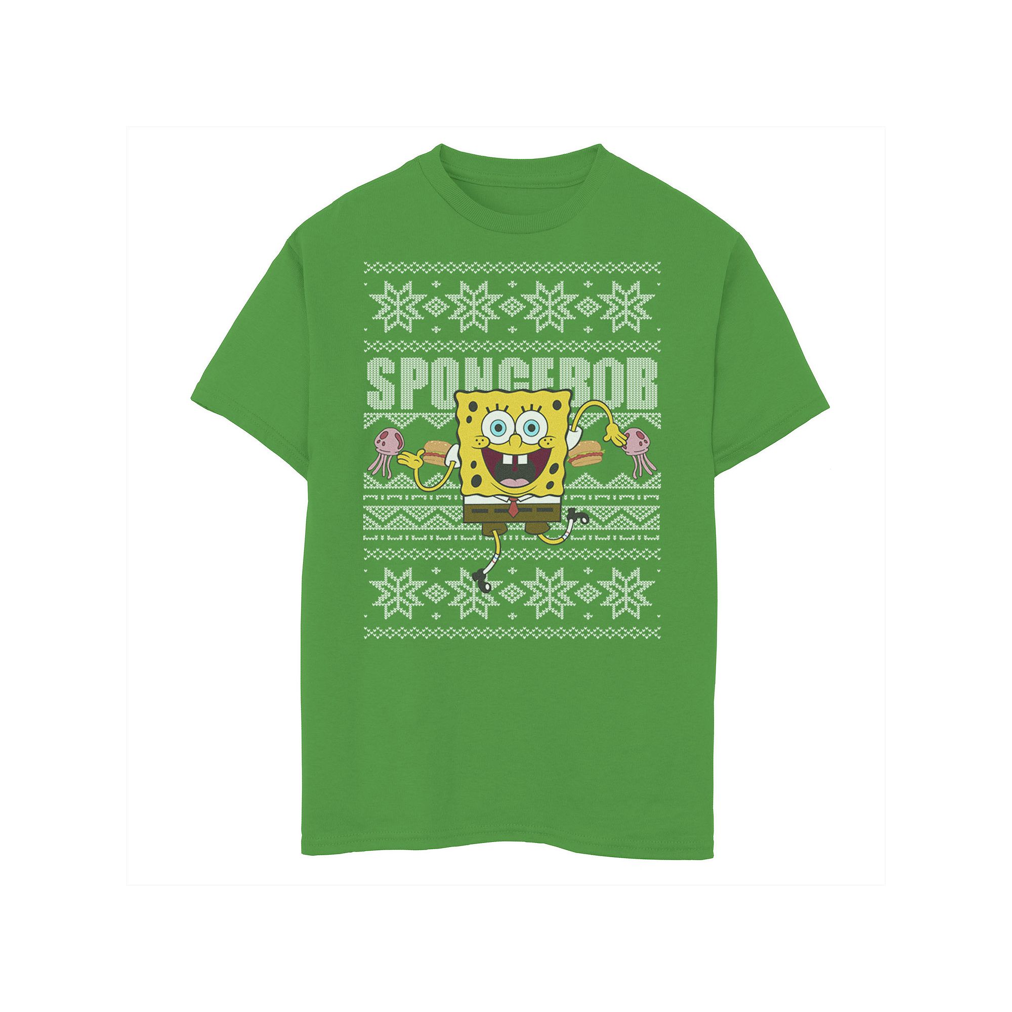 Boys 8-20 Nickelodeon SpongeBob SquarePants Dancing Ugly Christmas Graphic 