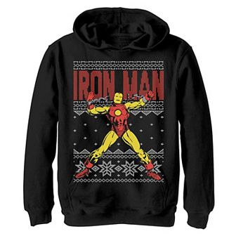 Boys 8-20 Marvel Iron Man Retro Ugly Christmas Graphic Hoodie