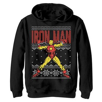 Boys 8-20 Marvel Iron Man Retro Ugly Christmas Graphic Hoodie