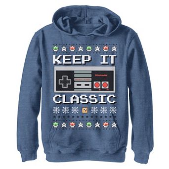 Boys 8-20 Nintendo NES Controller Classic Ugly Sweater Graphic Hoodie