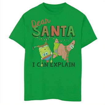 Boys 8-20 Nickelodeon SpongeBob SquarePants Santa I Can Explain Tee
