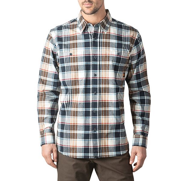 Men's Walls Longhorn Midweight Brushed Flannel Stretch Work Shirt