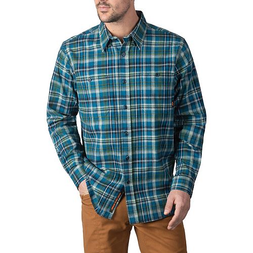 Men's Walls Longhorn Midweight Brushed Flannel Stretch Work Shirt