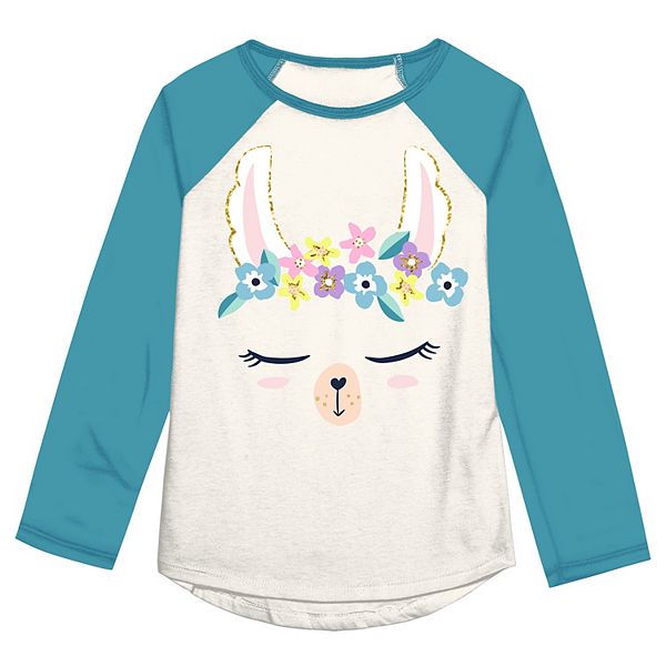 Girls 4 12 Jumping Beans Cute Llama Long Sleeve Tee