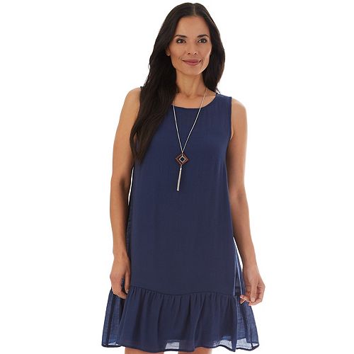 flounce trim swing dress