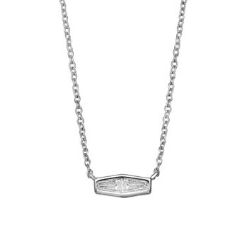PRIMROSE Sterling Silver & Cubic Zirconia Tapered Necklace