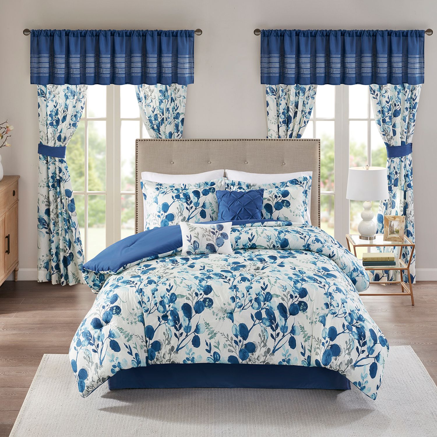 blue queen size bedding