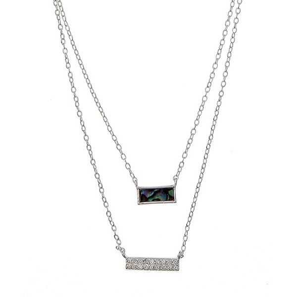 Juilliet Sterling Silver Double Strand Bar Pendant Necklace