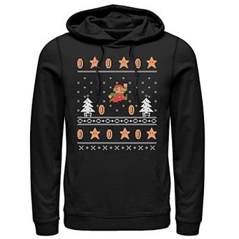 Men's Nintendo Super Mario Christmas Coins Pixels Pullover Hoodie