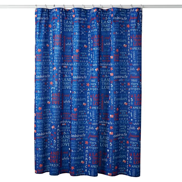 Details about   Celebrate Americana Together Stars Stripes Red White Blue Shower Curtain 70x70 