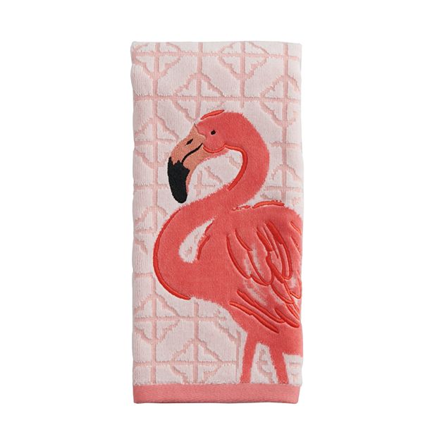 Flamingo Pattern Fingertip Towels, Hanging Towel For Wiping Hands