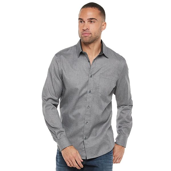 Men's Apt. 9® Untucked Patterned Button-Down Shirt