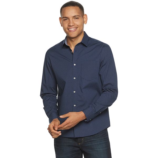 Men's Apt. 9® Untucked Patterned Button-Down Shirt