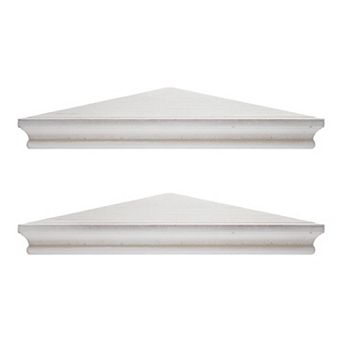 American Art Décor Rustic Wood Floating Indented Corner Shelves 2 pc Set