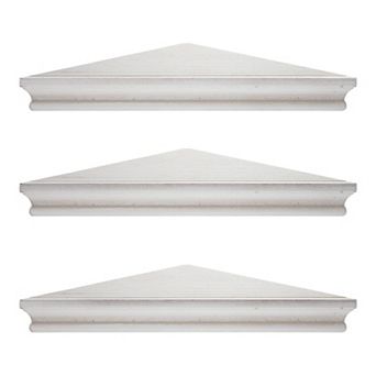 American Art Décor Whitewash Floating Corner Wall Shelf 3 pc Set