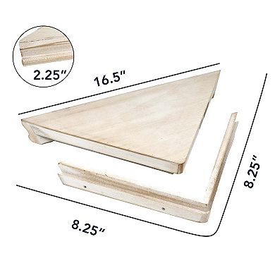 American Art Décor Whitewash Floating Corner Wall Shelf 3-piece Set