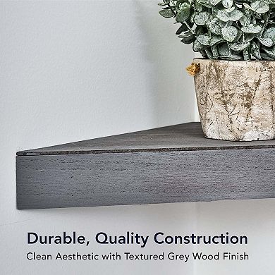 American Art Décor Rustic Wood Floating Corner Shelves 2-pc. Set
