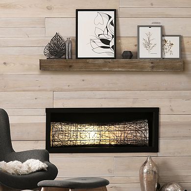 American Art Décor Large Walnut Brown Rustic Wood Floating Wall Shelf