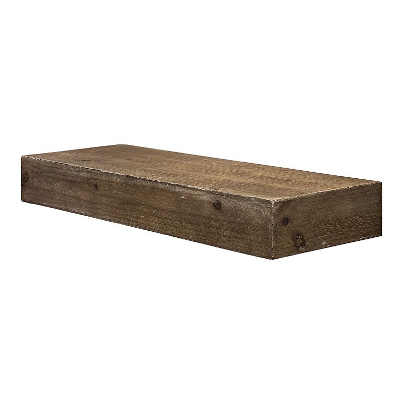 E2 Concepts Rustic Wood Floating Wall Shelf, Lt Brown