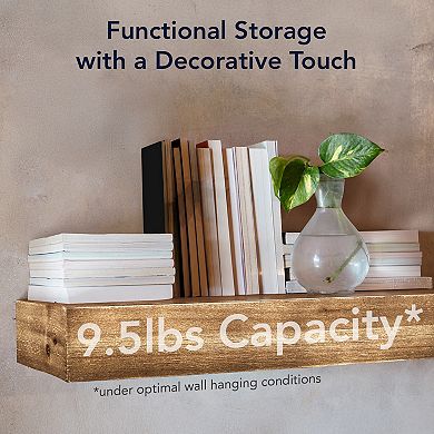 American Art Décor Concepts Rustic Wood Floating Wall Shelf