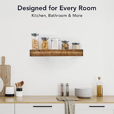 American Art Décor Concepts Rustic Wood Floating Wall Shelf