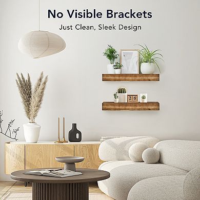 American Art Décor Concepts Rustic Wood Floating Wall Shelf