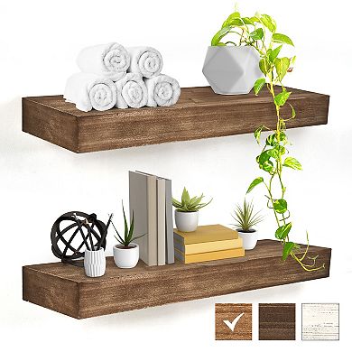 American Art Décor Concepts Rustic Wood Floating Wall Shelf