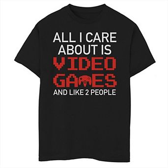 Boys 8-20 I Care About Video Games Graphic Tee
