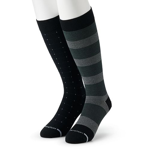 Men's Dr. Motion 2pack Print Compression KneeHigh Socks