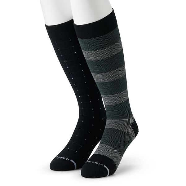 Men's Dr. Motion 2pack Print Compression KneeHigh Socks