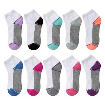 Girls SO® 10-pack Arch Support Ankle Socks