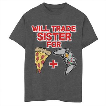 Boys 8-20 Trade Sister For Pizza And Games Graphic Tee