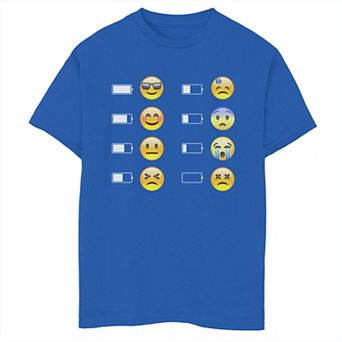 Boys 8-20 Battery Life Emotionally Drained Emoji Graphic Tee