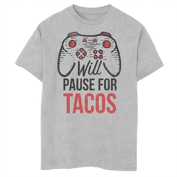 Boys 8 20 Pause For Tacos Graphic Tee - white sad boy shirt short sleeve roblox