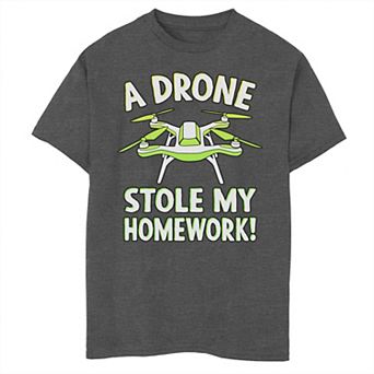 Boys 8-20 Drone Stole My Homework Graphic Tee