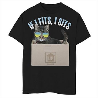 Boys 8-20 If Cat Fits It Sits Graphic Tee