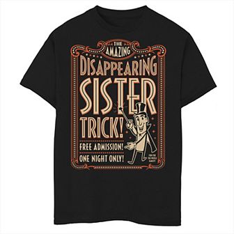 Boys 8-20 Disappearing Sister Trick Poster Graphic Tee