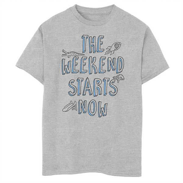 Boys 8 20 Weekend Starts Now Graphic Tee - roblox active and chill snowman