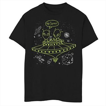 Boys 8-20 Alien No Service In Space Graphic Tee