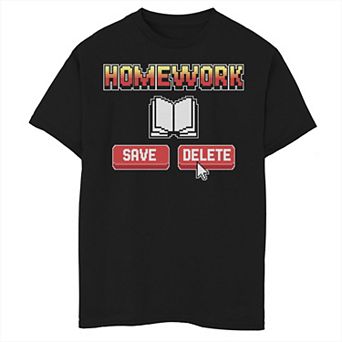Boys 8-20 Delete Homework Graphic Tee