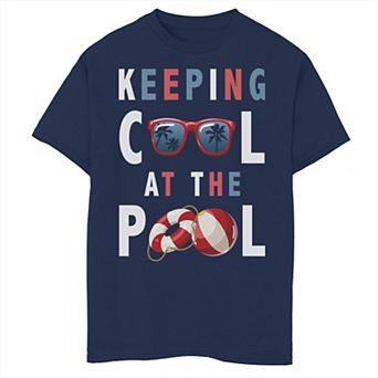 Boys 8-20 Keeping Cool At The Pool Icons Graphic Tee