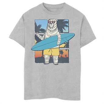 Boys 8-20 Bear With Surfboard Gradient Graphic Tee