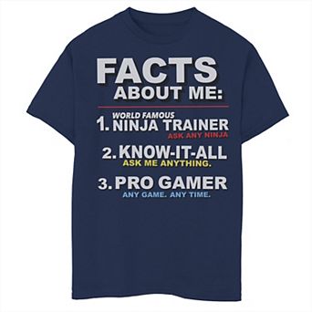 Boys 8-20 Facts About Me List Graphic Tee