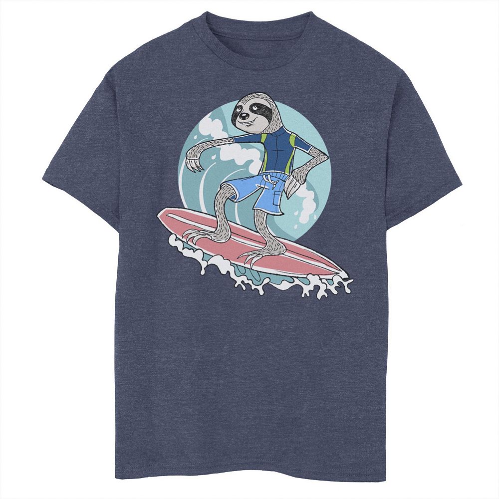 Boys 6-20 Sloth Surfer Cartoon Graphic Tee