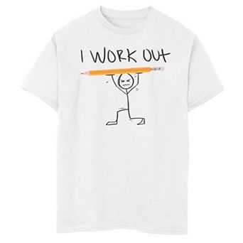 Boys 8-20 I Work Out Pencil Graphic Tee