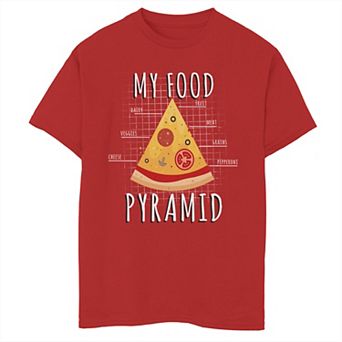 Boys 8-20 Pizza Food Pyramid Graphic Tee